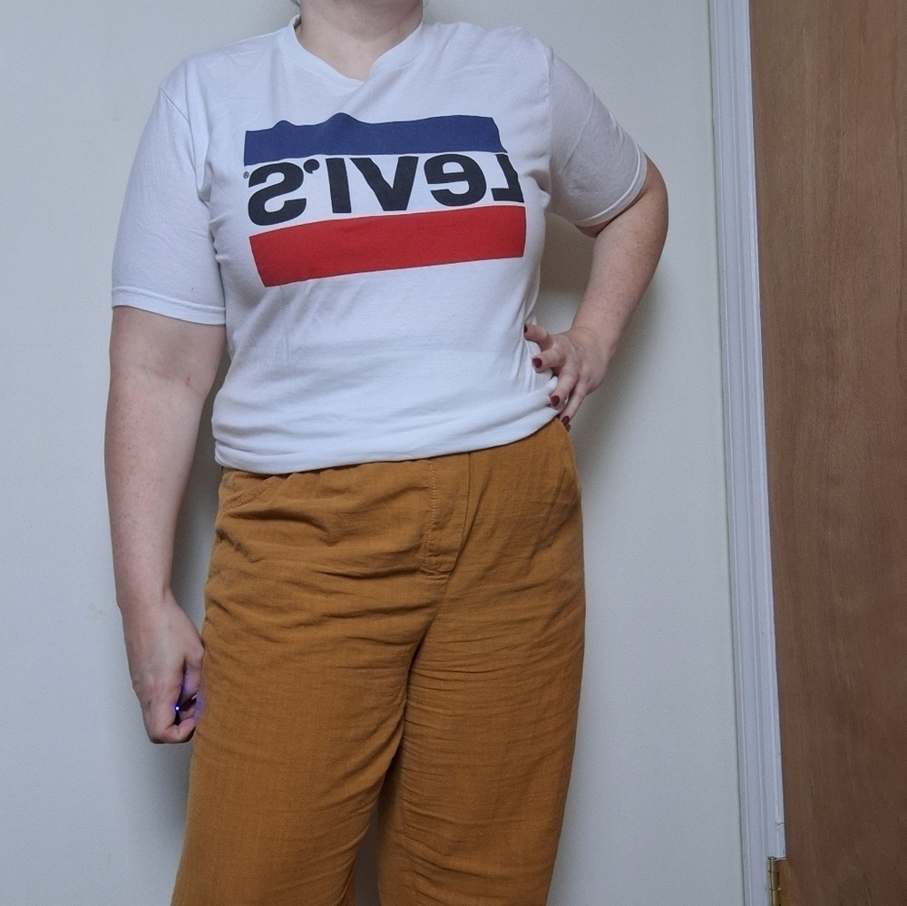 Levi's Men's White Cotton Logo Short Sleeve Crew Neck Graphic Tee Shirt Medium